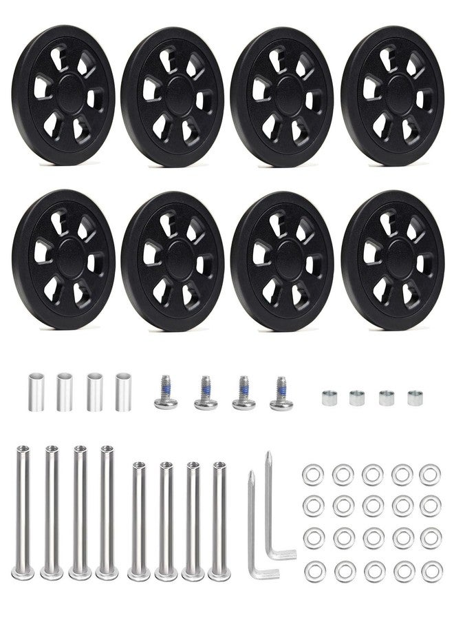 FSATNDE Suitcase Spinner Replacement Set of 8PC 2.2in55mm Rubber Wheels & 2Size Axles Mute Flexible Smooth for Worn out Luggage Trolley Caster Repair - Image 1